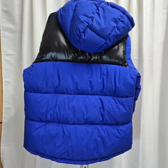 BCBGeneration women's Sz 1XL Colorblock Hooded Puffer Jacket Blue/Blk Utility - Picture 3 of 7